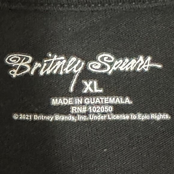 Britney Spears Black Graphic T-Shirt XL 2021 Collection 100% Cotton Y2K Fashion - Picture 3 of 6
